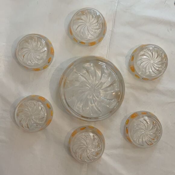 Good Orange Citrus 7 Piece Large 7 Cup Or 66 Oz 6 10 Oz Single Serving Dish Bowl - Picture 5 of 7